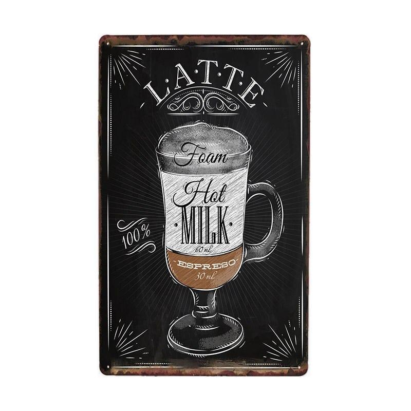vintage metal plate latte hot vintage metal plate latte hot