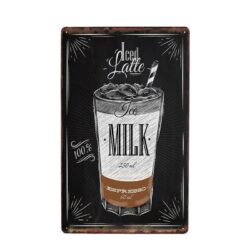 vintage metal plate latte glace