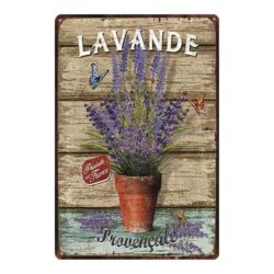 vintage lavender metal plate