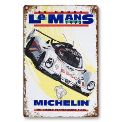 metal plate vintage le mans michelin
