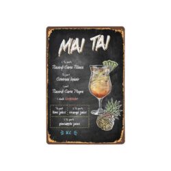 vintage metal plate mai tai