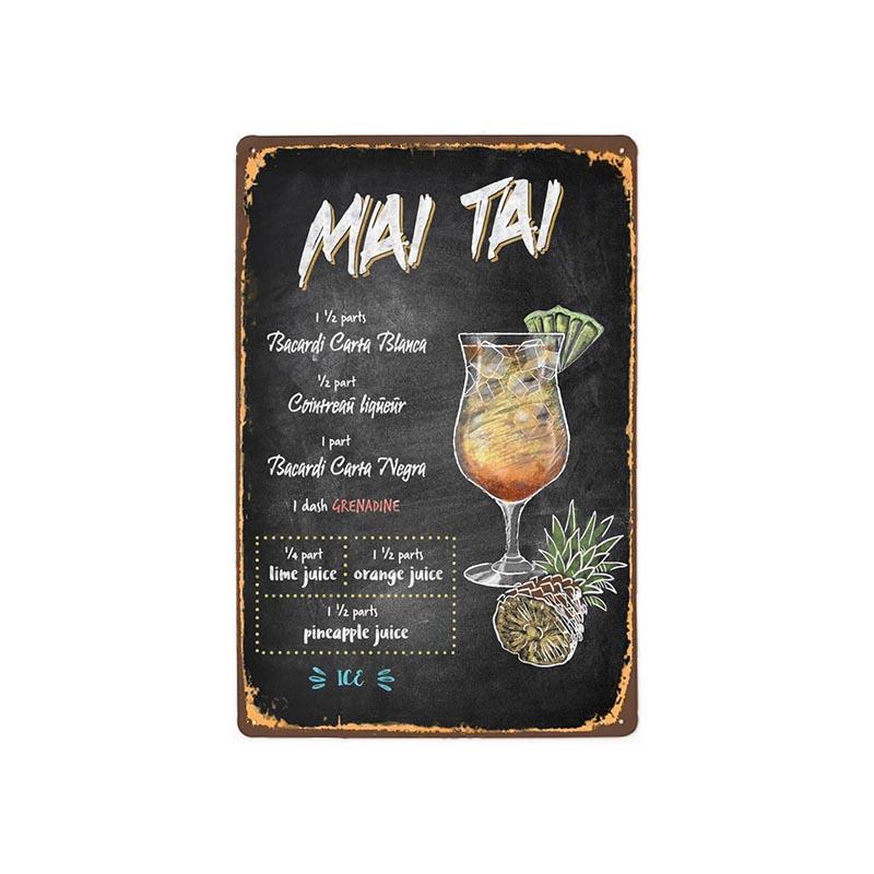 vintage metal plate mai tai vintage metal plate mai tai
