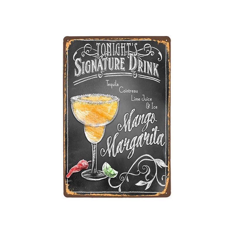 vintage metal plate mango margarita vintage metal plate mango margarita