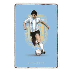 vintage maradona metal plate