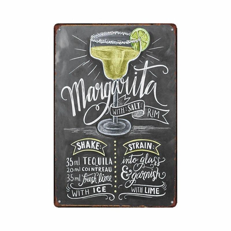 vintage margarita metal plate vintage margarita metal plate