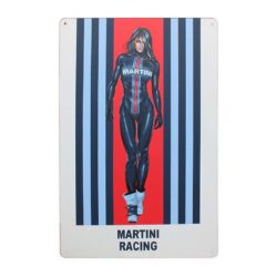 vintage martini racing pin up metal plate