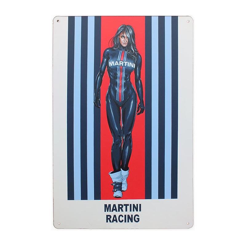 vintage martini racing pin up metal plate vintage martini racing pin up metal plate
