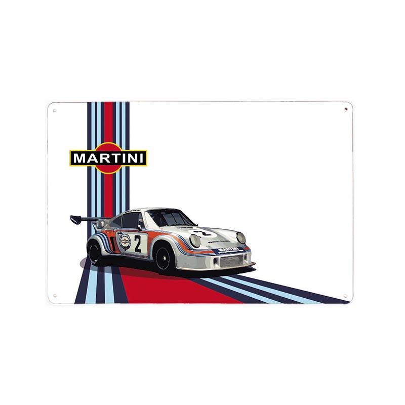 metal plate vintage martini car