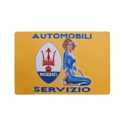 vintage metal plate maserati servizio