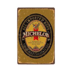 vintage metal plate michelob