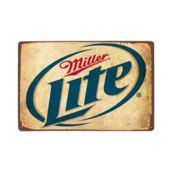 metal plate vintage miller lite