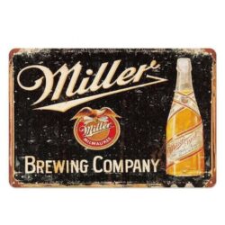 vintage miller metal plate