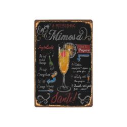 vintage metal plate mimoza