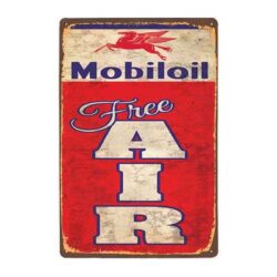 metal plate vintage mobiloil free air