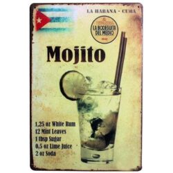 vintage mojito metal plate