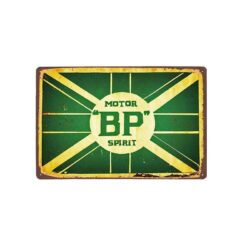 vintage metal plate motor bp spirit