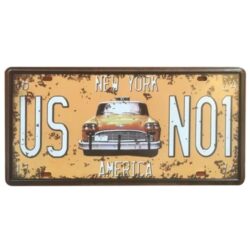 vintage metal plate new york