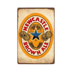 vintage metal plate newcastle brown ale
