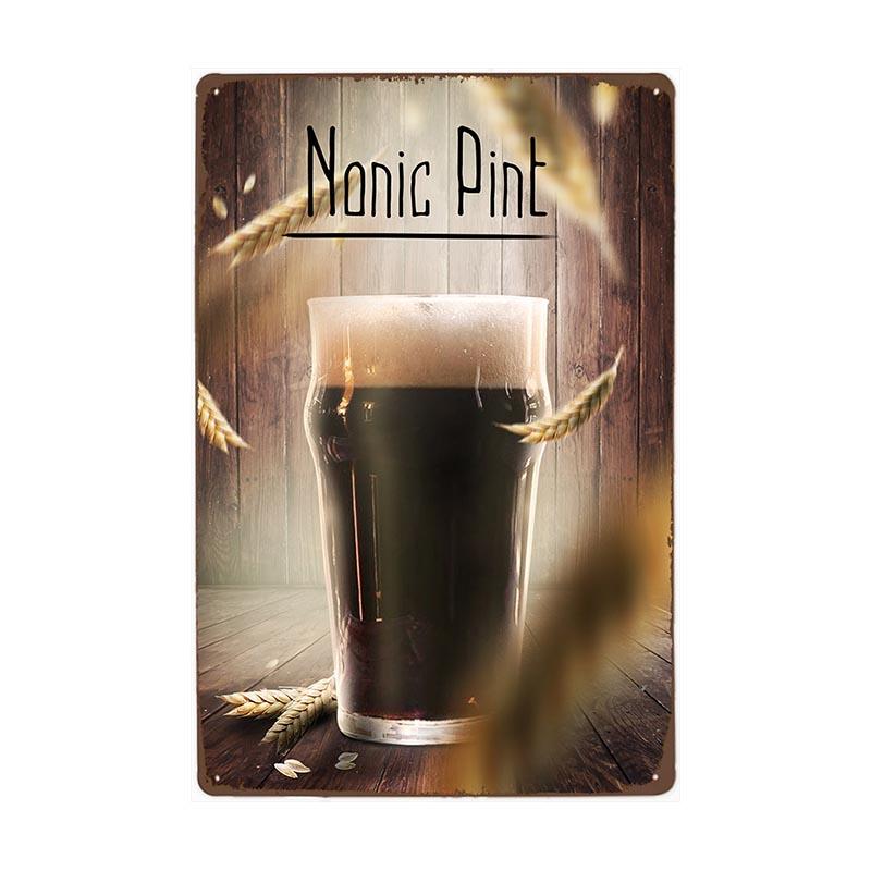 vintage nonic pint metal plate vintage nonic pint metal plate