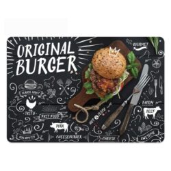 vintage original burger metal plate