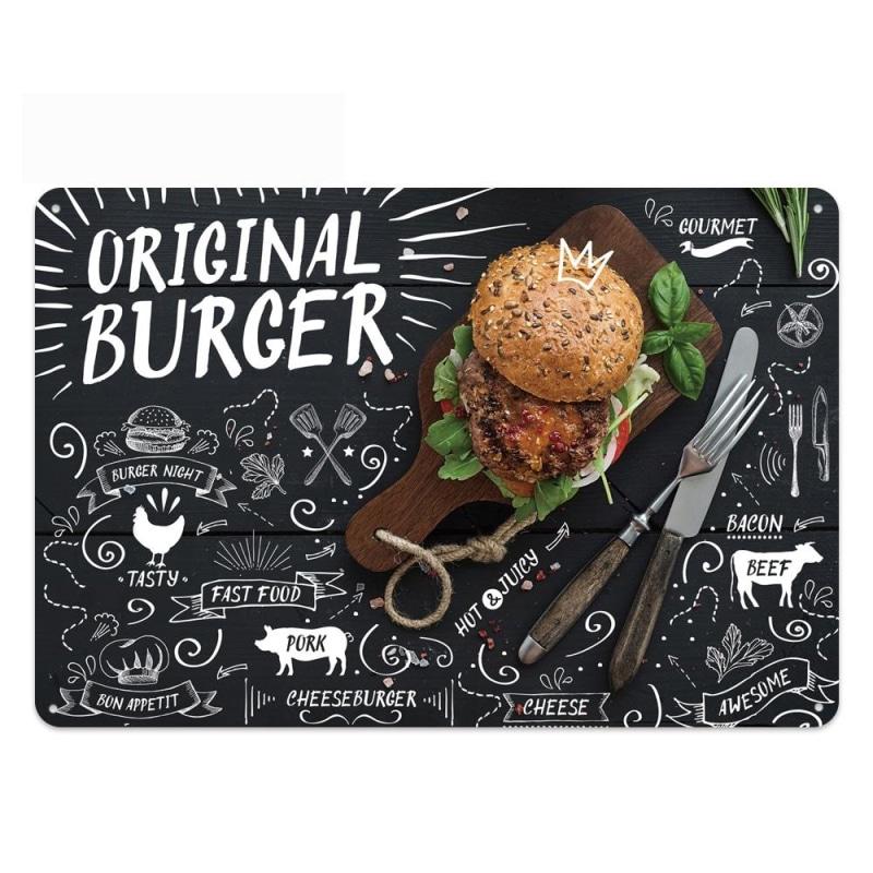vintage original burger metal plate vintage original burger metal plate