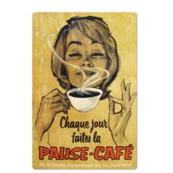 vintage metal plate coffee break