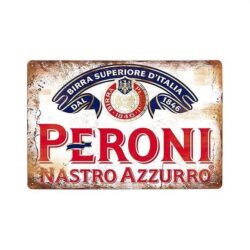 vintage peroni metal plate