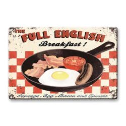 vintage metal plate breakfast english