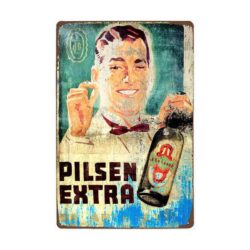 metal plate vintage pilsen extra