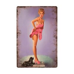 vintage metal plate pin up balance