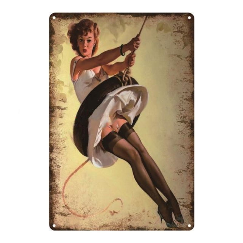 metal plate vintage pin up swing metal plate vintage pin up swing