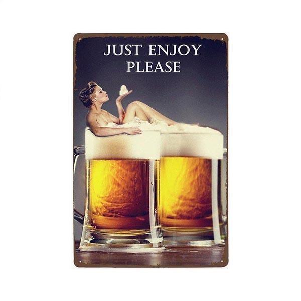 vintage pin up beer metal plate vintage pin up beer metal plate