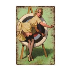plaque metal vintage pin up target