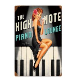 metal plate vintage pin up piano