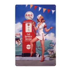plaque metal vintage pin up pump