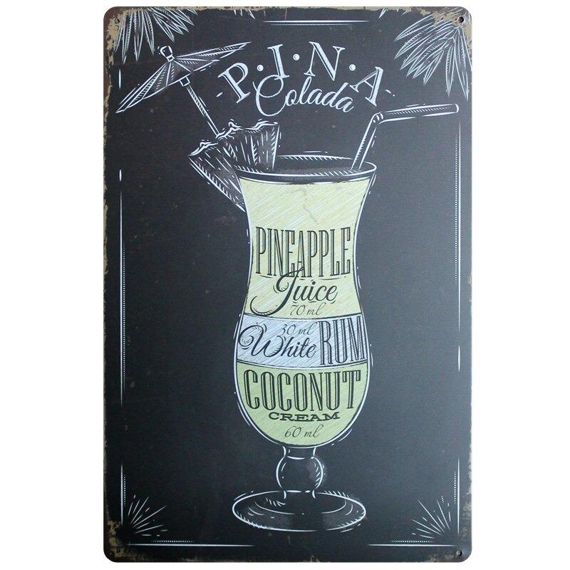 vintage pina colada metal plate vintage pina colada metal plate