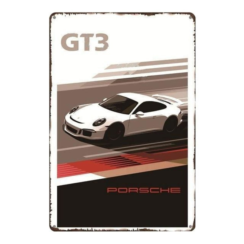 metal plate vintage porsche gt3 metal plate vintage porsche gt3