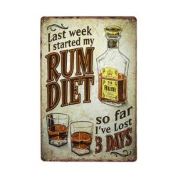 vintage rum metal plate