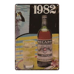 metal plate vintage ricard 1982