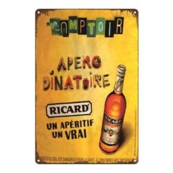 metal plate vintage ricard aperitif