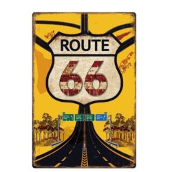 vintage metal plate route 66 highway