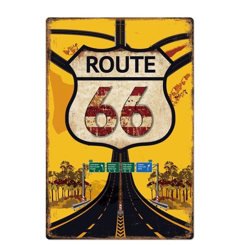 vintage metal plate route 66 highway vintage metal plate route 66 highway