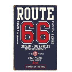 vintage metal plate route 66 chicago los angeles
