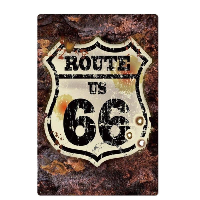 metal plate vintage route 66 rust effect metal plate vintage route 66 rust effect