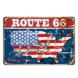 vintage metal plate route 66 etats