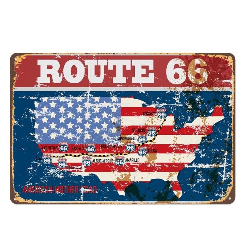 vintage metal plate route 66 etats vintage metal plate route 66 etats