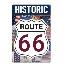 vintage metal plaque route 66 historic