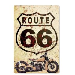 metal plate vintage route 66 moto 1