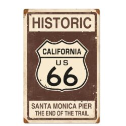 vintage metal plate route 66 santa monica