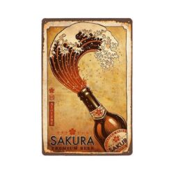 vintage sakura metal plate